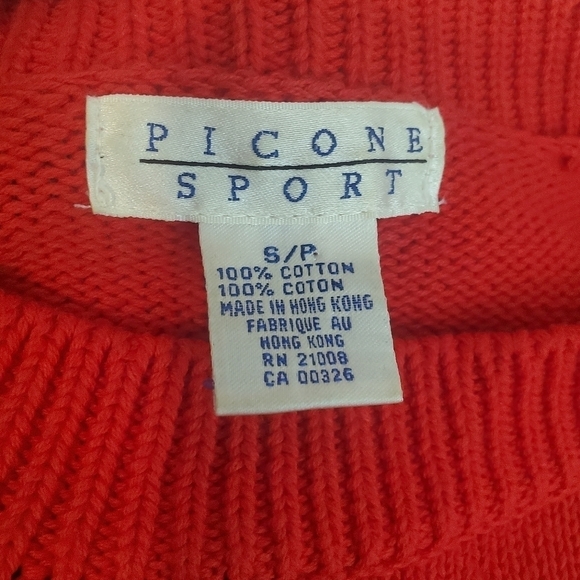 Vintage Picone Sport Sweater Womens Small Red‎ Black Plaid Tunic Shoulder Pads - Picture 8 of 8